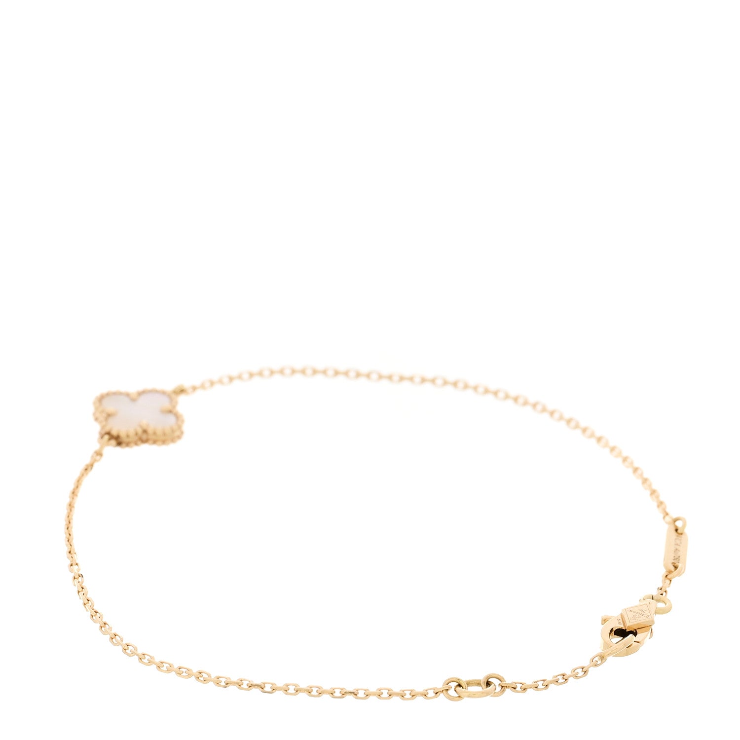 Van Cleef & Arpels 18K Yellow Gold Mother of Pearl Sweet Alhambra Bracelet 2 of 6