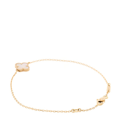 Van Cleef & Arpels 18K Yellow Gold Mother of Pearl Sweet Alhambra Bracelet 2 of 6
