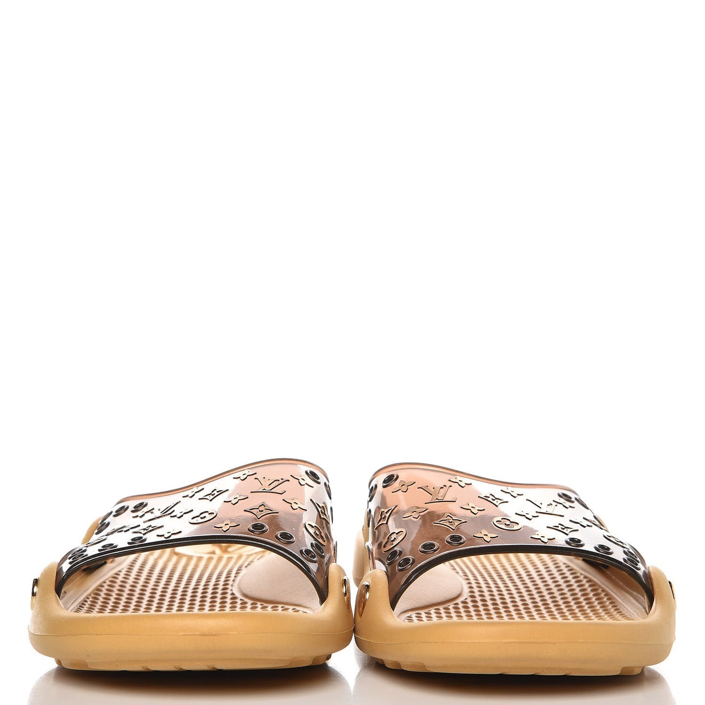 PVC Monogram Spa Sandals 38 Brown