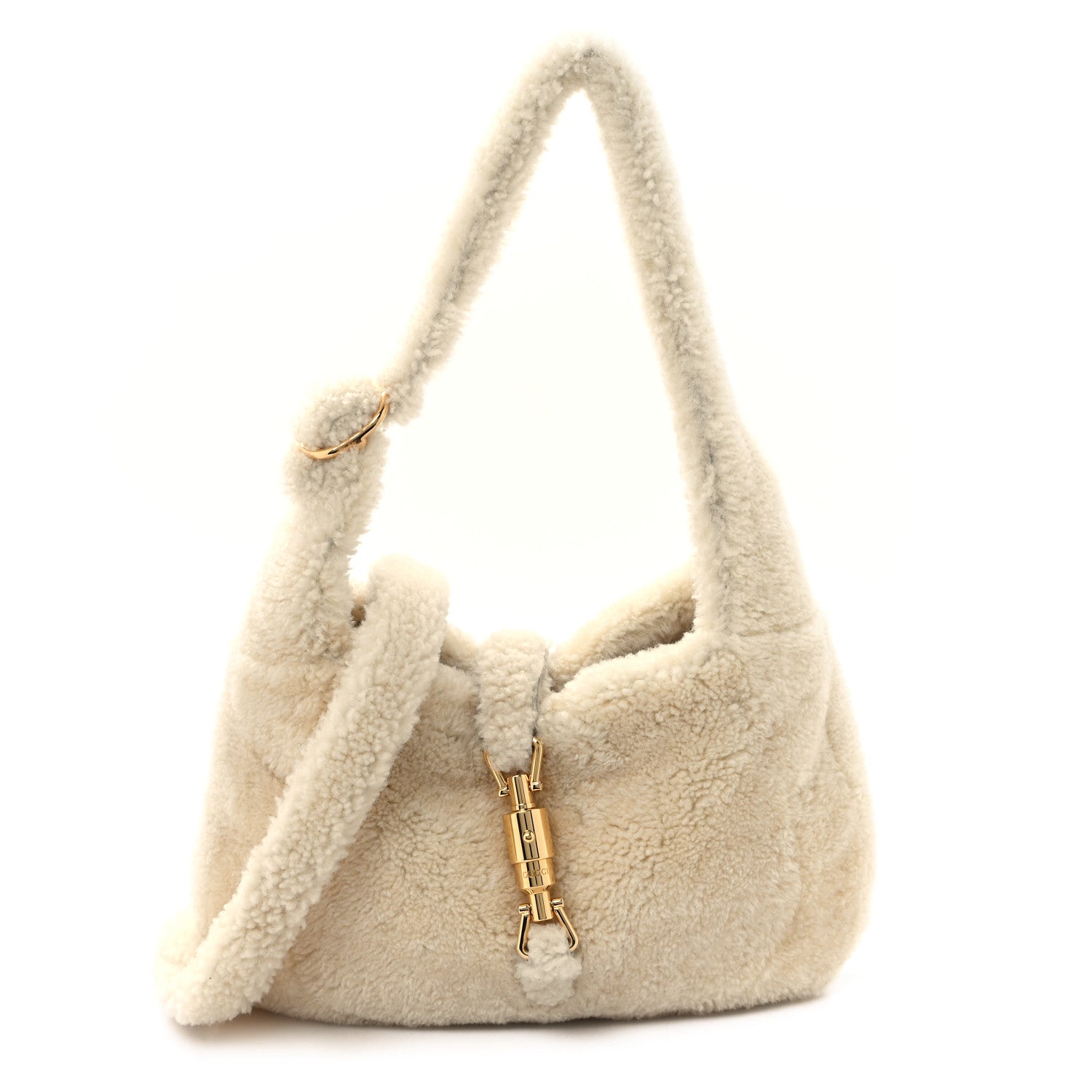 Gucci Shearling Small Jackie 1961 Shoulder Bag Ivory 1 of 10