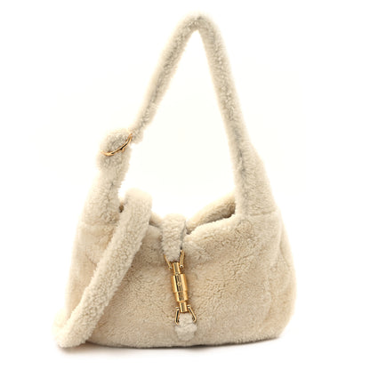 Gucci Shearling Small Jackie 1961 Shoulder Bag Ivory 1 of 10