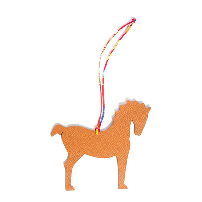Hermes Epsom Togo Petit H Bag Charm Horse GM 3 of 4