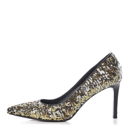 Saint Laurent Sequin Paris 80 Pumps 39 Gold Silver 1 of 16