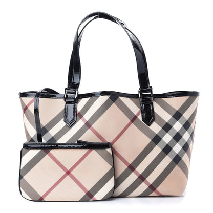 Burberry Supernova Check Small Nickie Tote Black 1 of 10