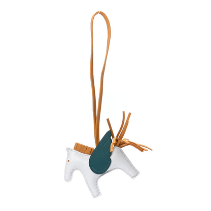 Hermes Milo Lambskin Grigri Rodeo Pegase Horse Bag Charm PM Bleu Brume Sesame Vert Bosphore 1 of 5
