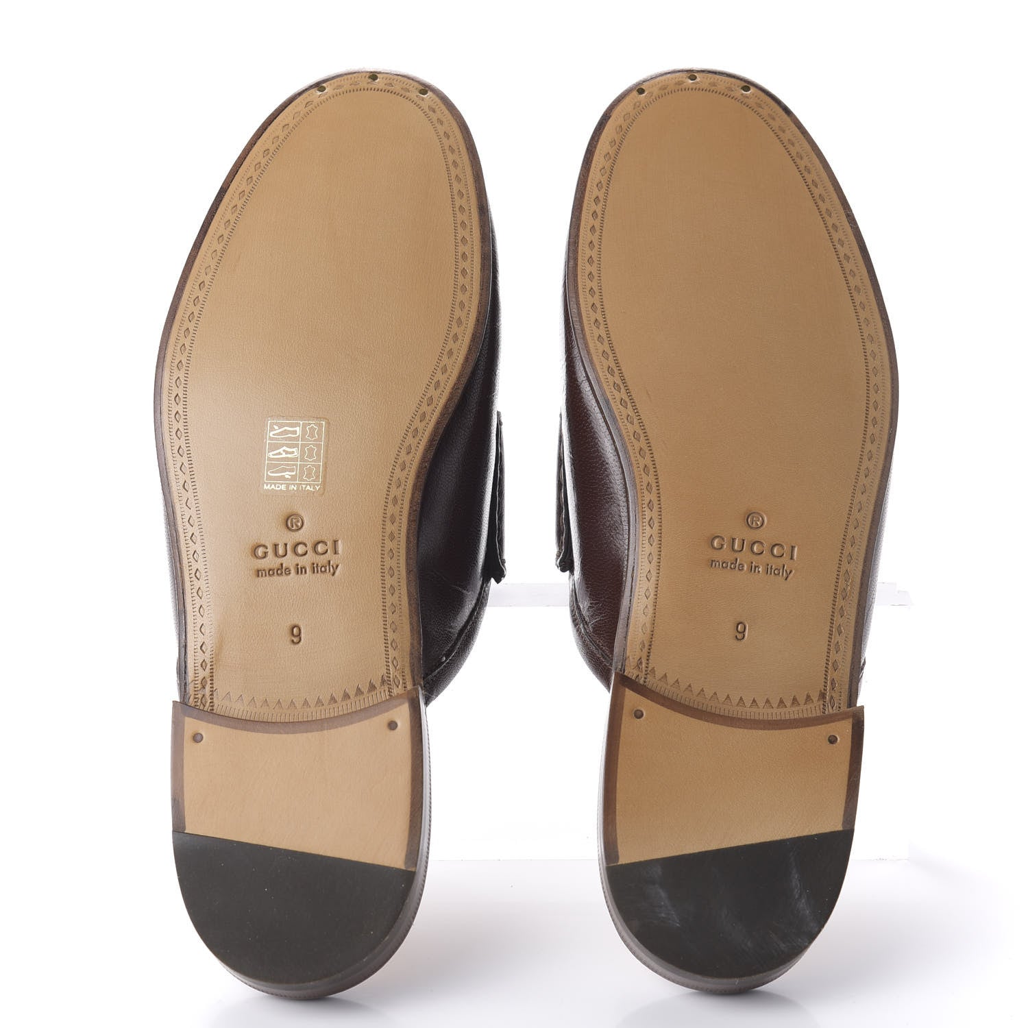 Gucci Goatskin Mens Horsebit Slippers 9 Light Brown 5 of 9