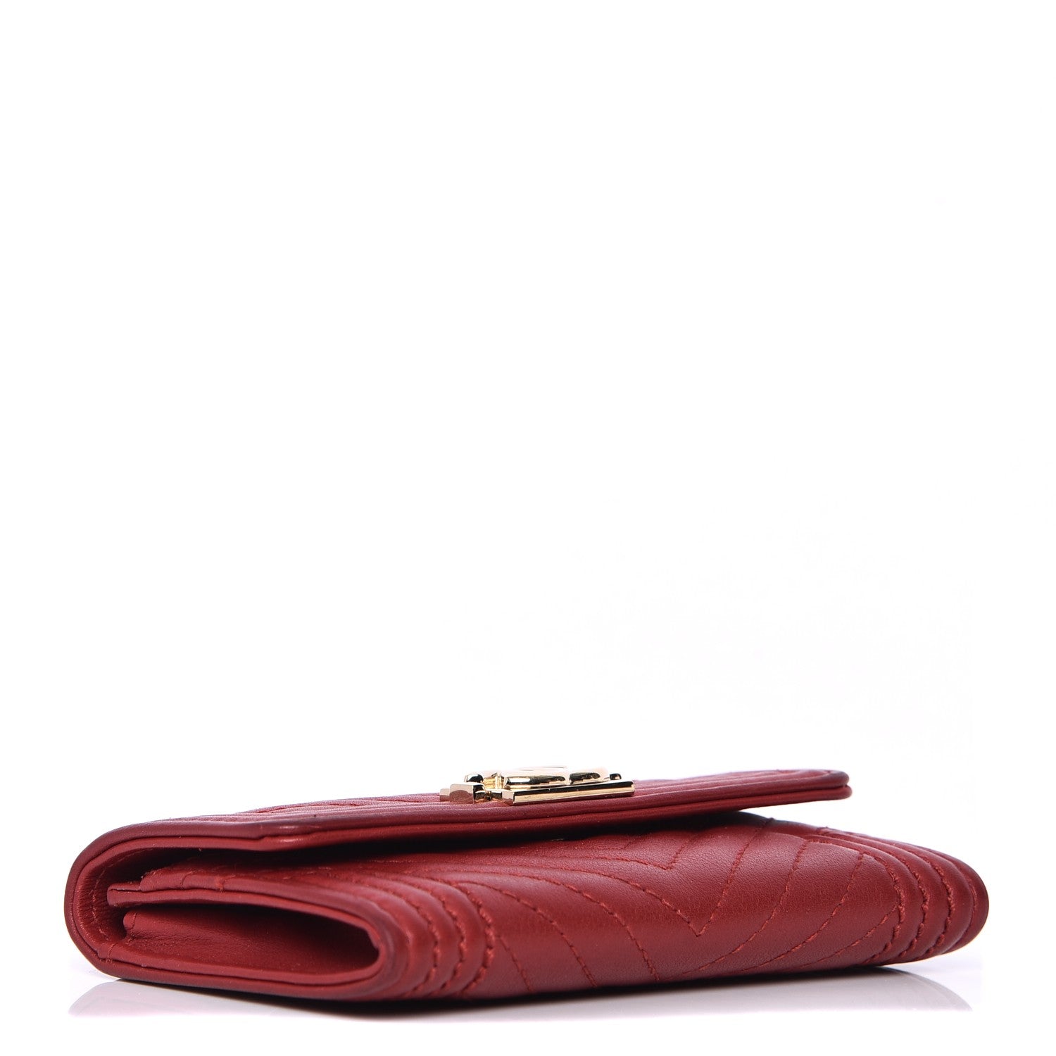 Chanel Calfskin Chevron Quilted Boy Card Holder Wallet Red 3 of 12