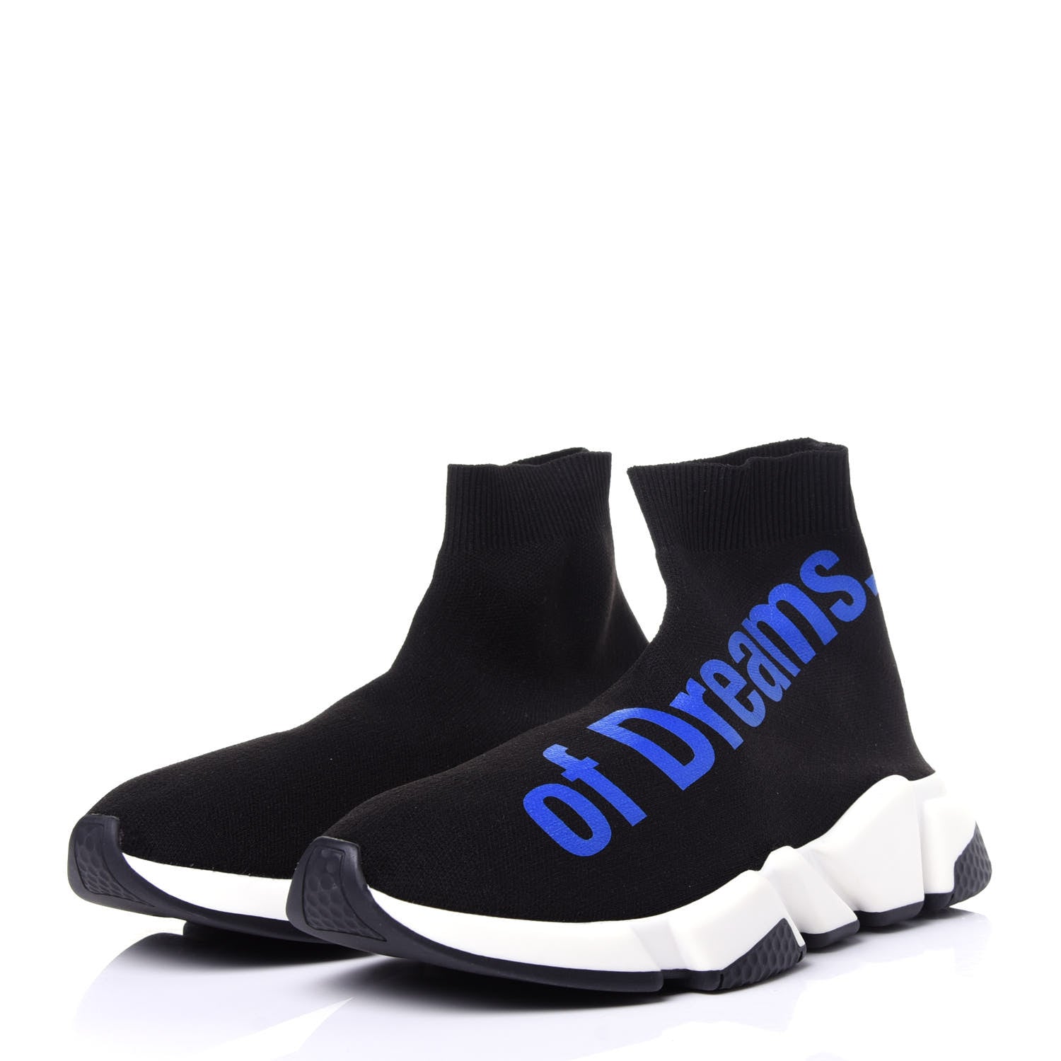 Balenciaga Neoprene Knit Power of Dreams Womens Speed Sneakers 39 Black Bleu 4 of 9