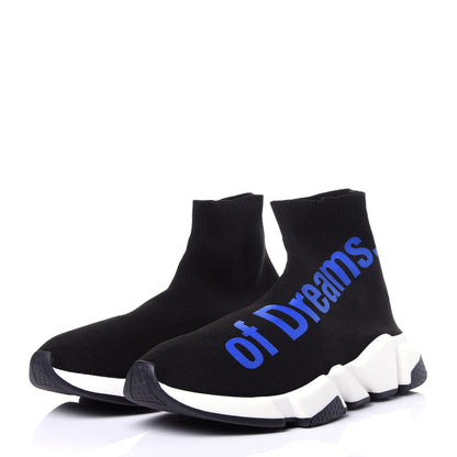 Balenciaga Neoprene Knit Power of Dreams Womens Speed Sneakers 39 Black Bleu 4 of 9
