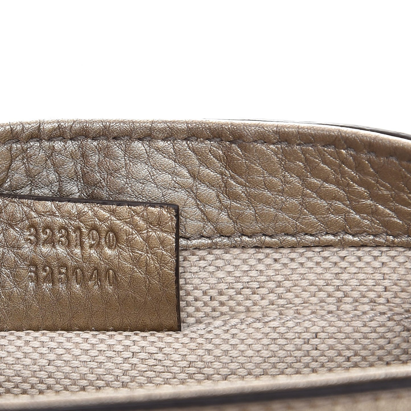 Metallic Pebbled Calfskin Small Soho Flap Crossbody Golden Beige
