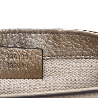 Gucci Metallic Pebbled Calfskin Small Soho Flap Crossbody Golden Beige 7 of 7