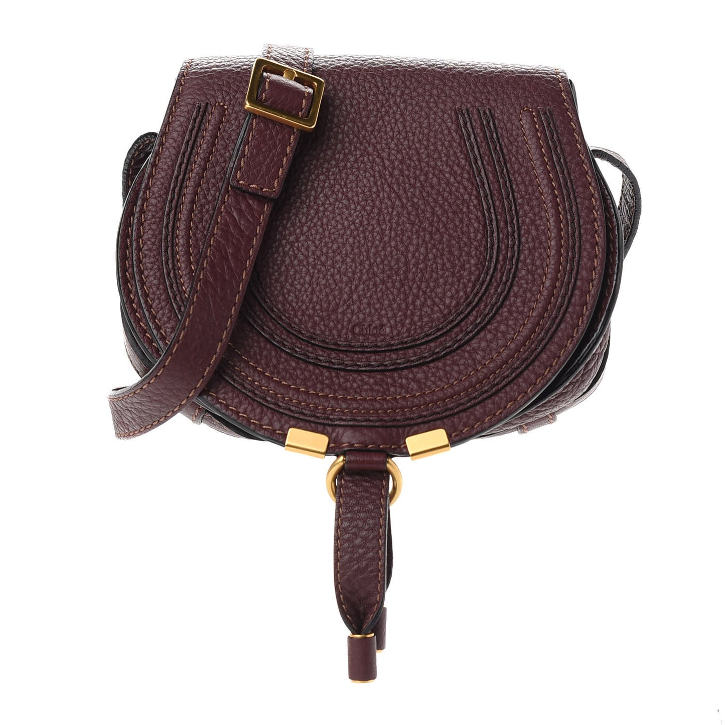 Calfskin Mini Marcie Round Crossbody Bag Wild Purple