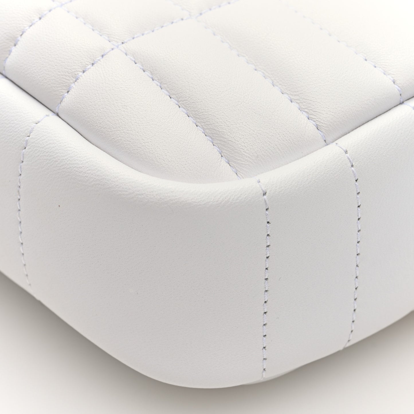 Lambskin Quilted Mini Lola Camera Bag White