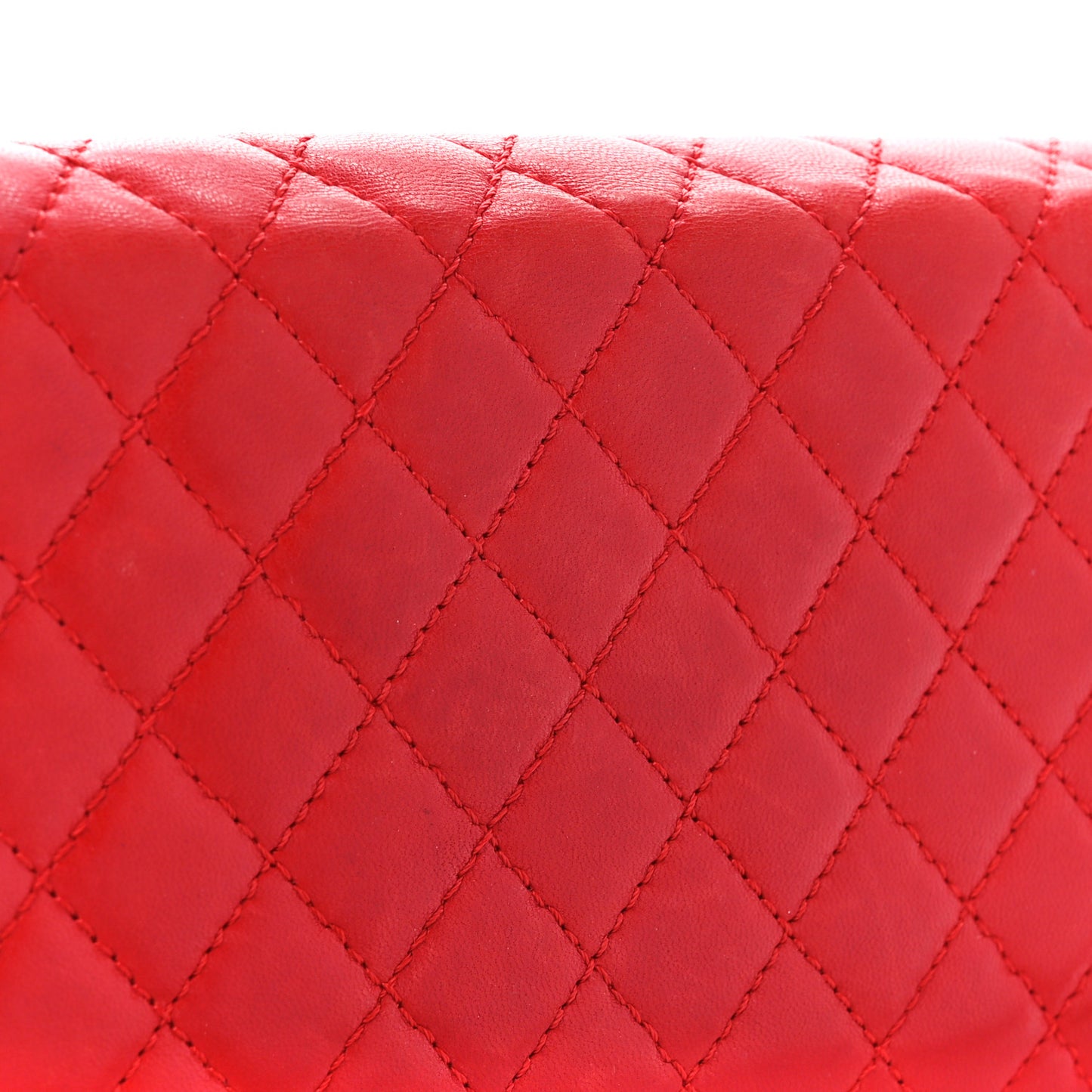 Lambskin Quilted Chain Clutch Flap Red