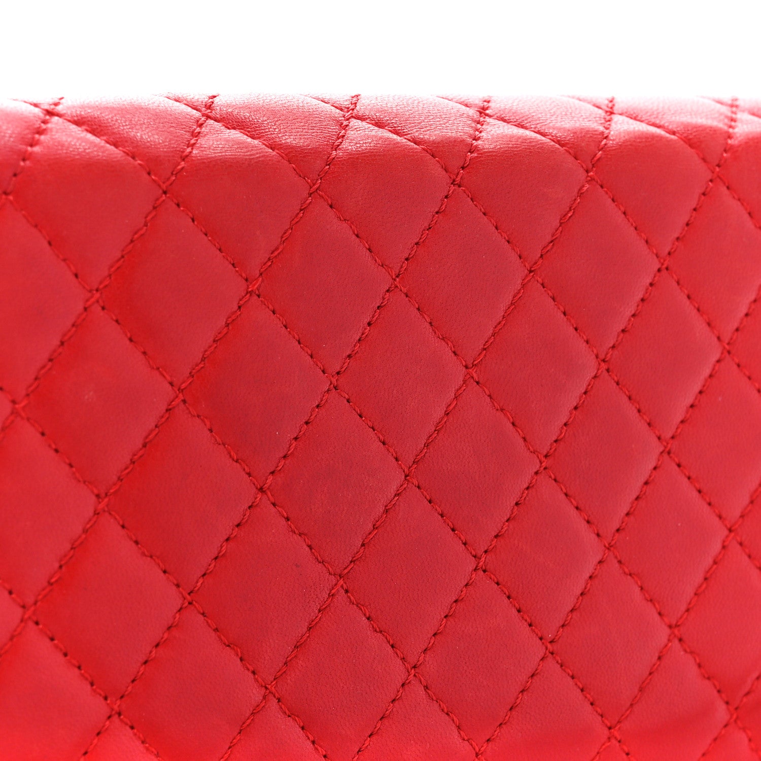 Chanel Lambskin Quilted Chain Clutch Flap Red 13 of 13