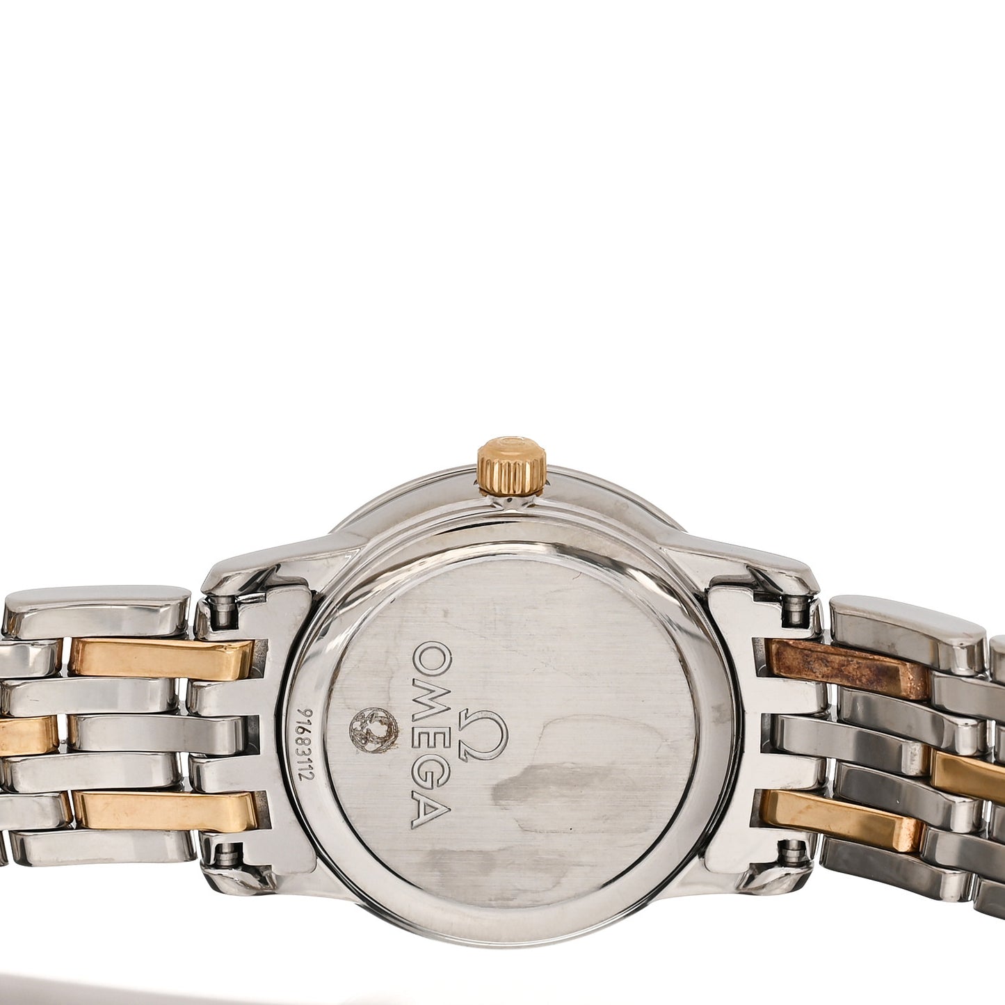 Stainless Steel 18K Yellow Gold Diamond 22mm De Ville Quartz Watch Champagne 4370.16.00