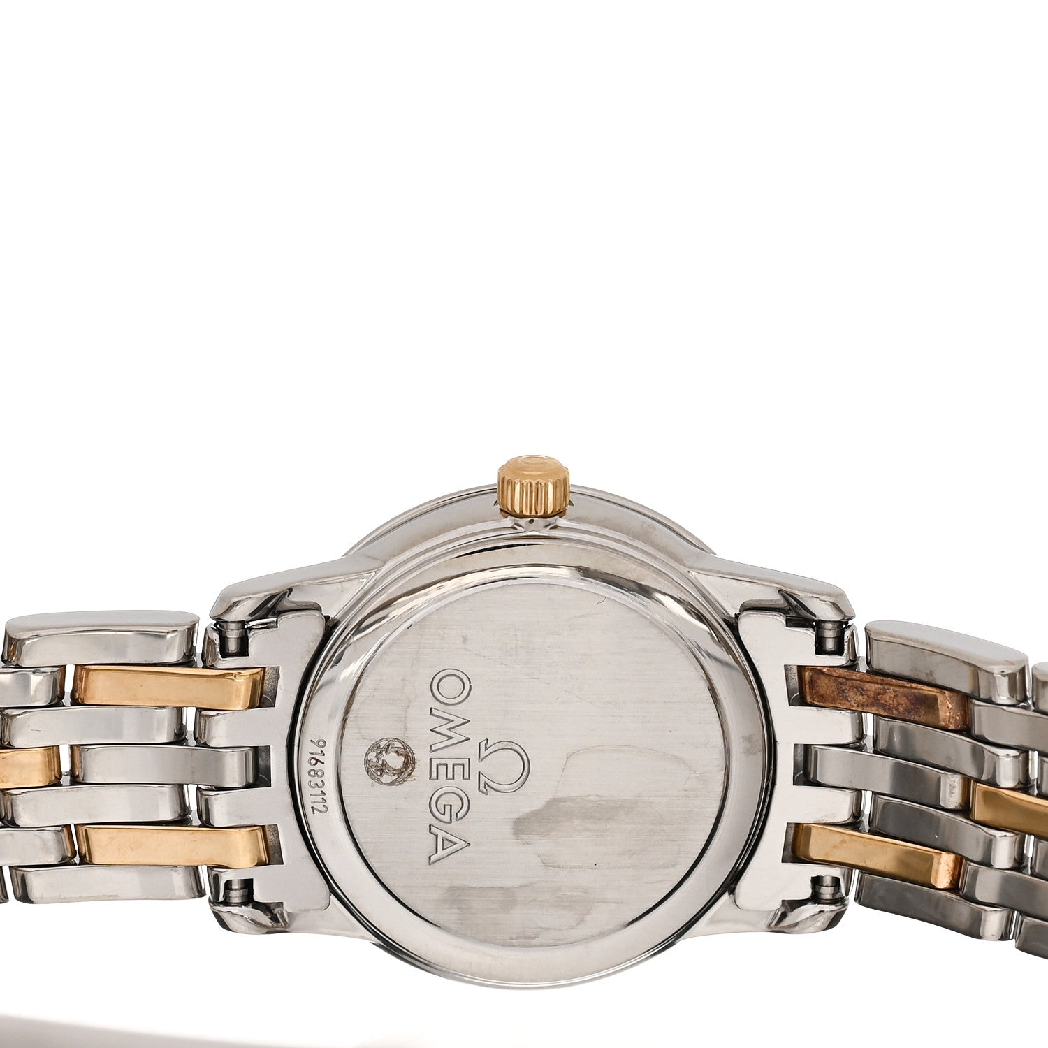 Omega Stainless Steel 18K Yellow Gold Diamond 22mm De Ville Quartz Watch Champagne 4370.16.00 4 of 4