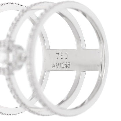 Messika 18K White Gold Diamond Glamazone 3 Row Pave Ring 54 6.75 4 of 5