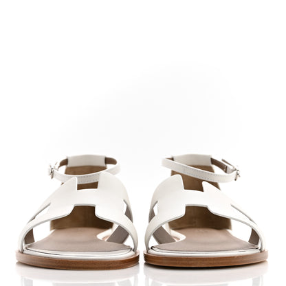Hermes Calfskin Santorini Sandals 41 White 2 of 9