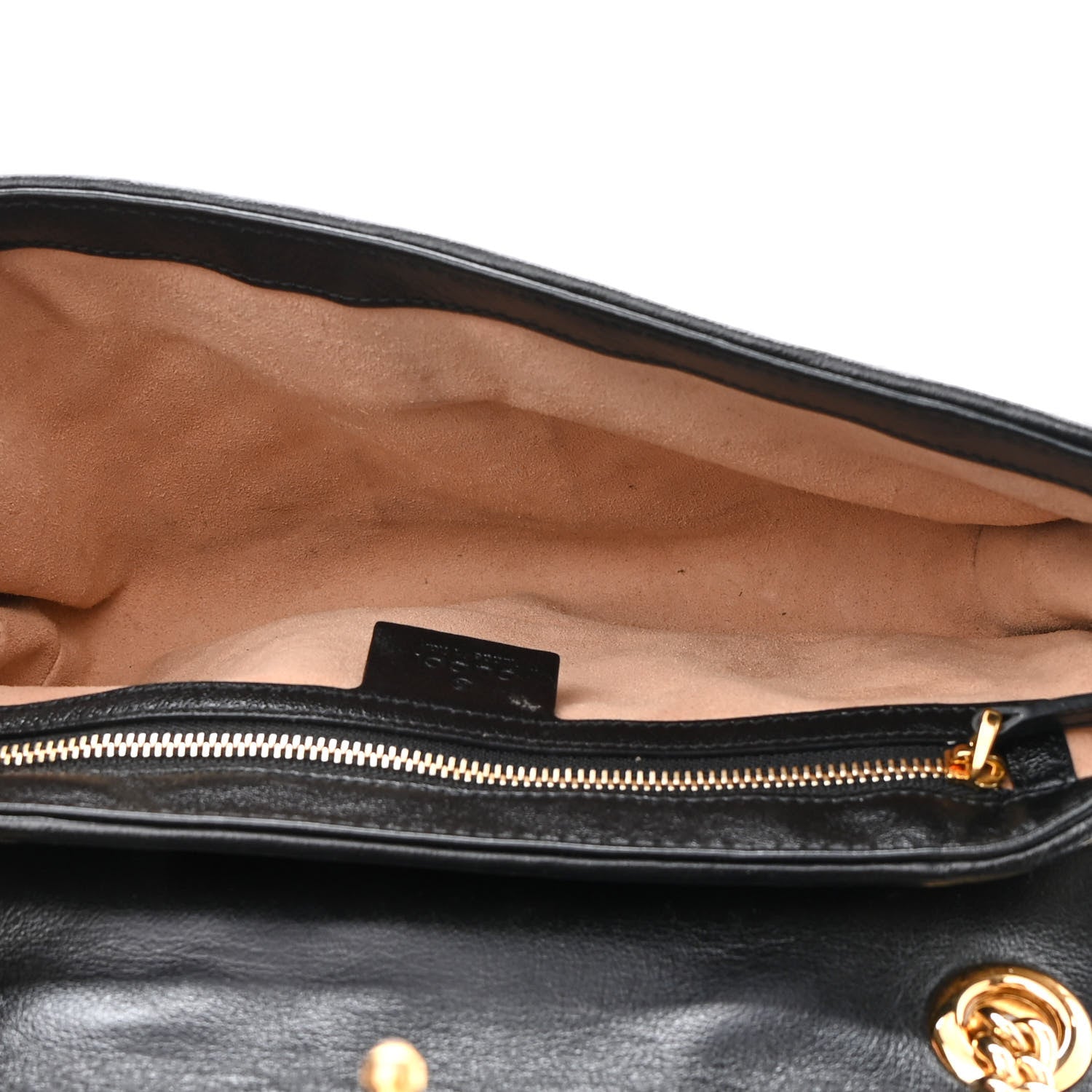 Gucci Monogram Matelasse Diagonal Small GG Marmont Shoulder Bag Beige Black 5 of 9