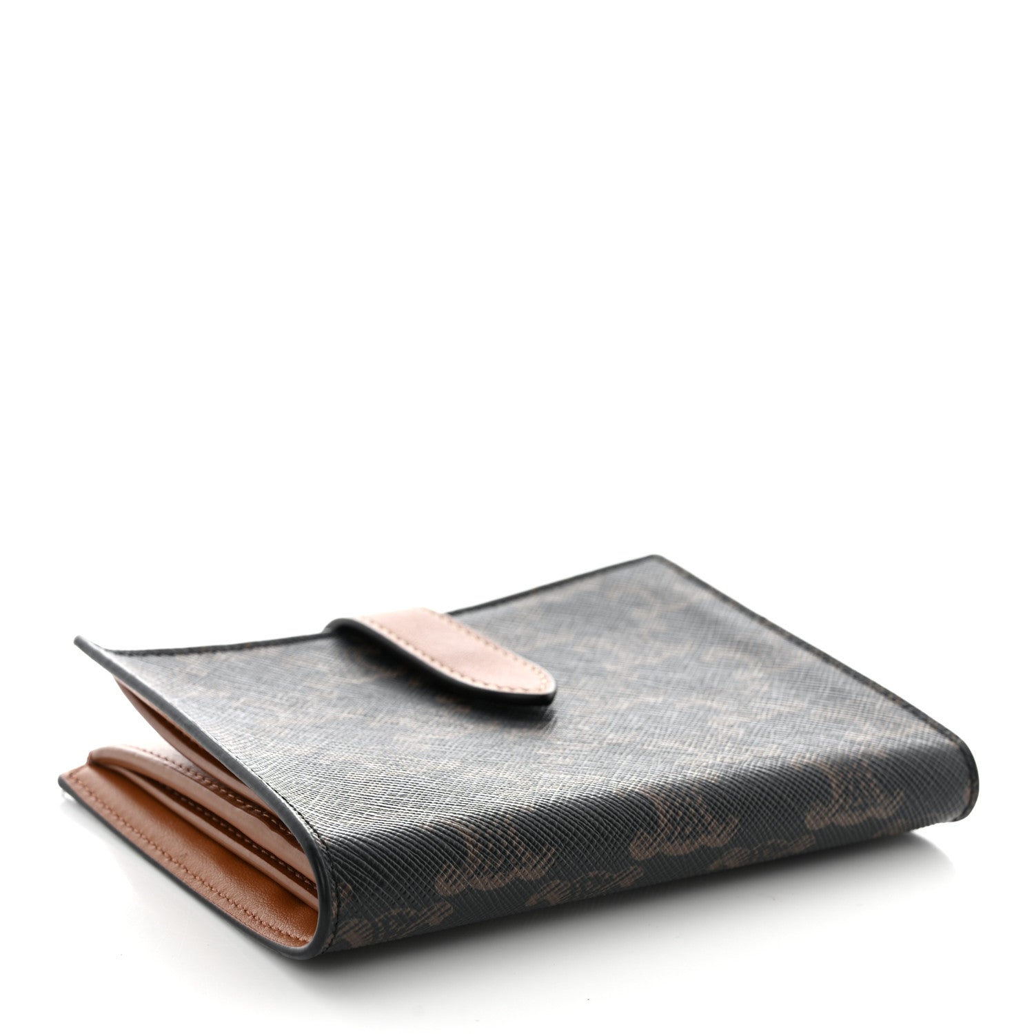 Celine Canvas Triomphe Medium Strap Wallet Tan 4 of 12