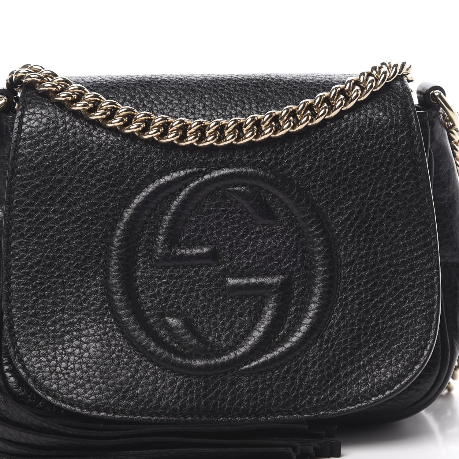 Gucci Pebbled Calfskin Small Soho Flap Crossbody Black 8 of 11