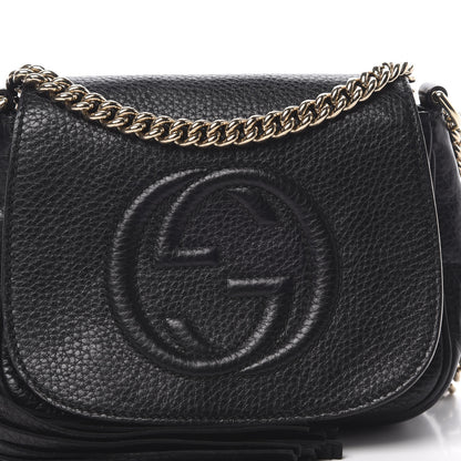 Gucci Pebbled Calfskin Small Soho Flap Crossbody Black 8 of 11
