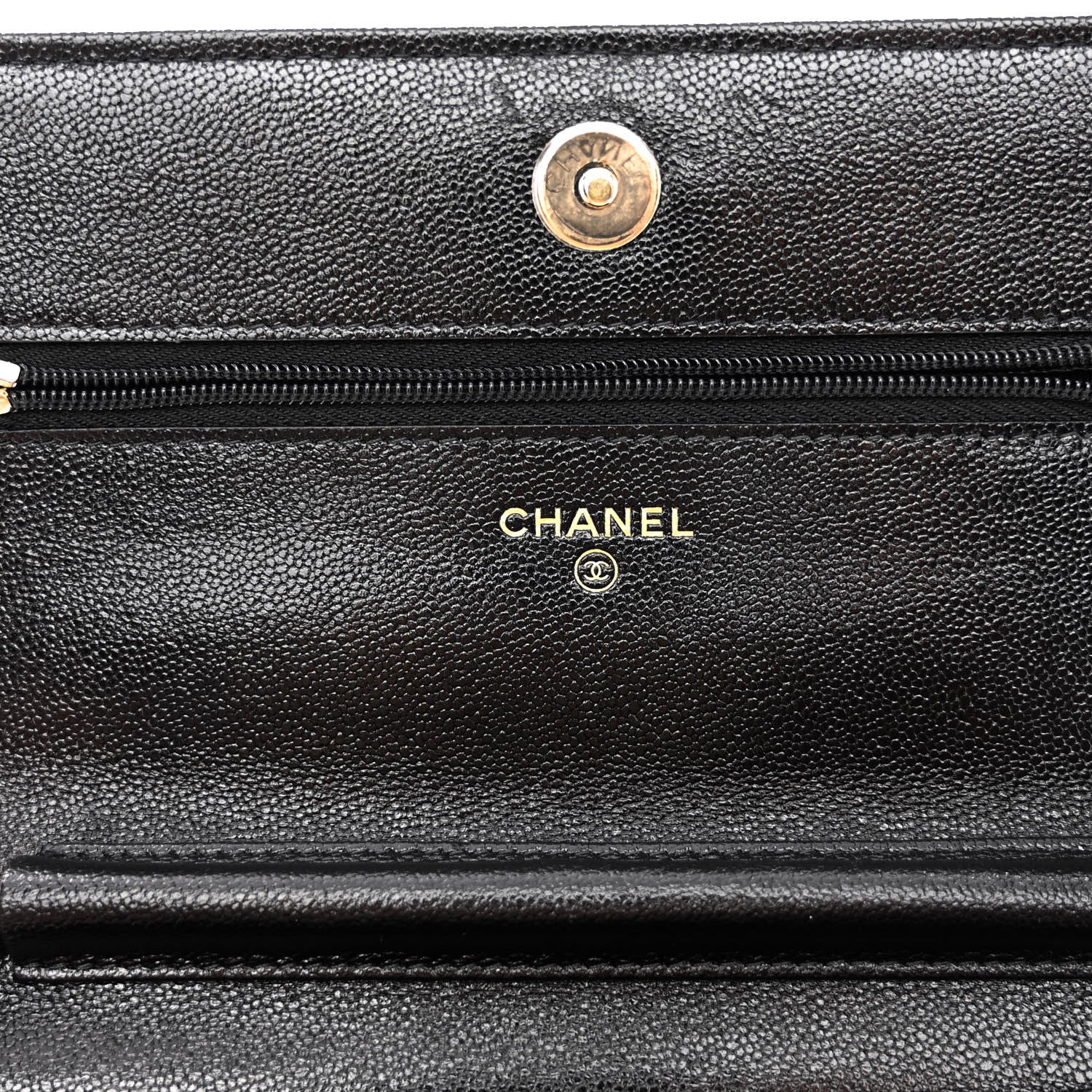 Chanel Caviar Quilted Studded CC Wallet on Chain WOC Black 6 of 12