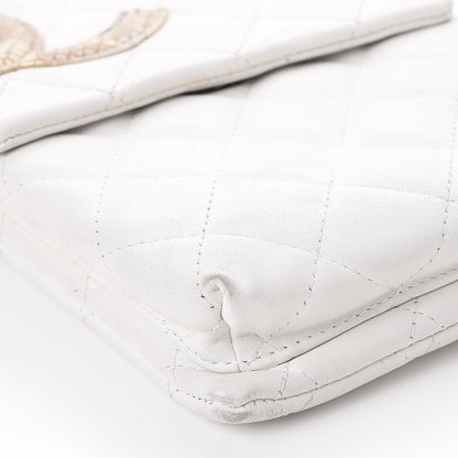 Chanel Calfskin Python Quilted Cambon Shoulder Bag White 6 of 10
