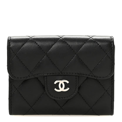 Chanel Lambskin Quilted Flap Card Holder Wallet Black 1 of 11