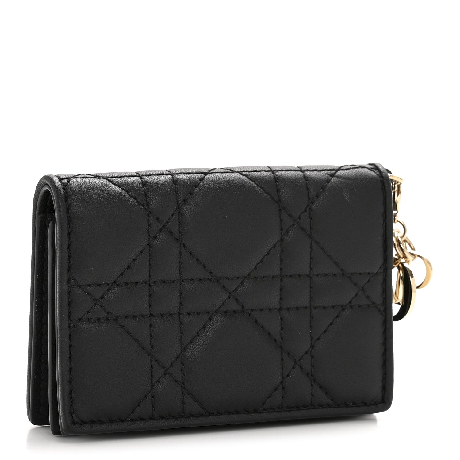 Christian Dior Lambskin Cannage Small Lady Dior Flap Card Holder Black 3 of 9