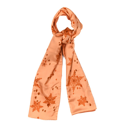 Hermes Silk Angora Snowflakes Scarf Orange 1 of 8
