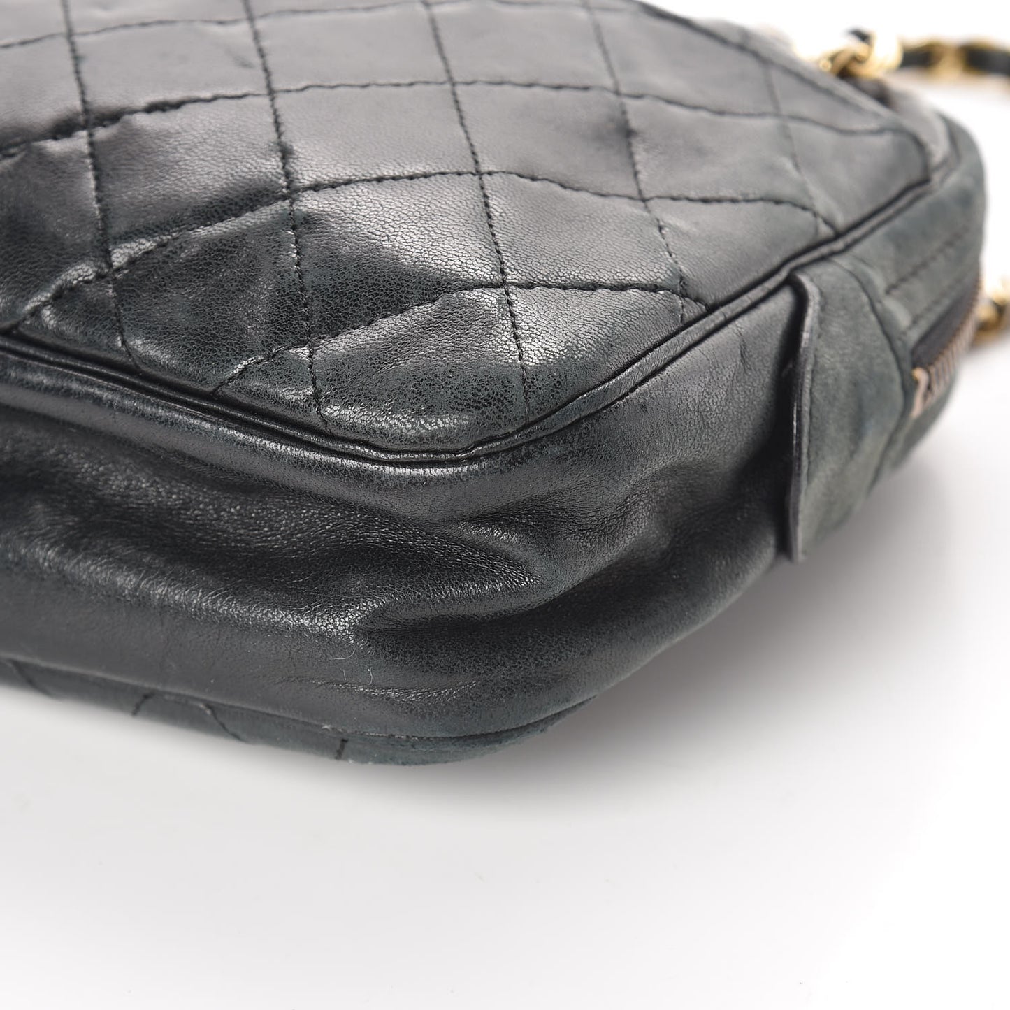 Lambskin Quilted Camera Case Black