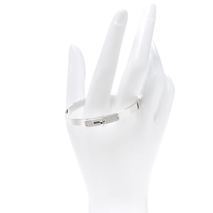Hermes 18K White Gold Diamond PM Kelly Pave Bracelet SH 2 of 6