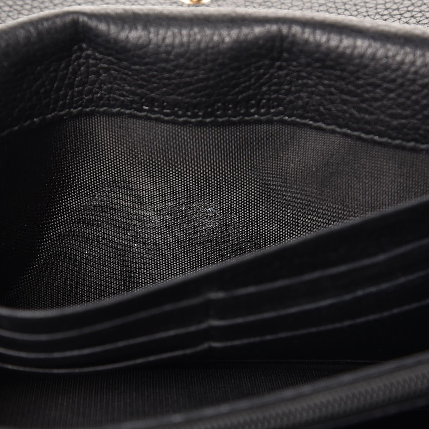 Pebbled Calfskin Large Soho Continental Wallet Black