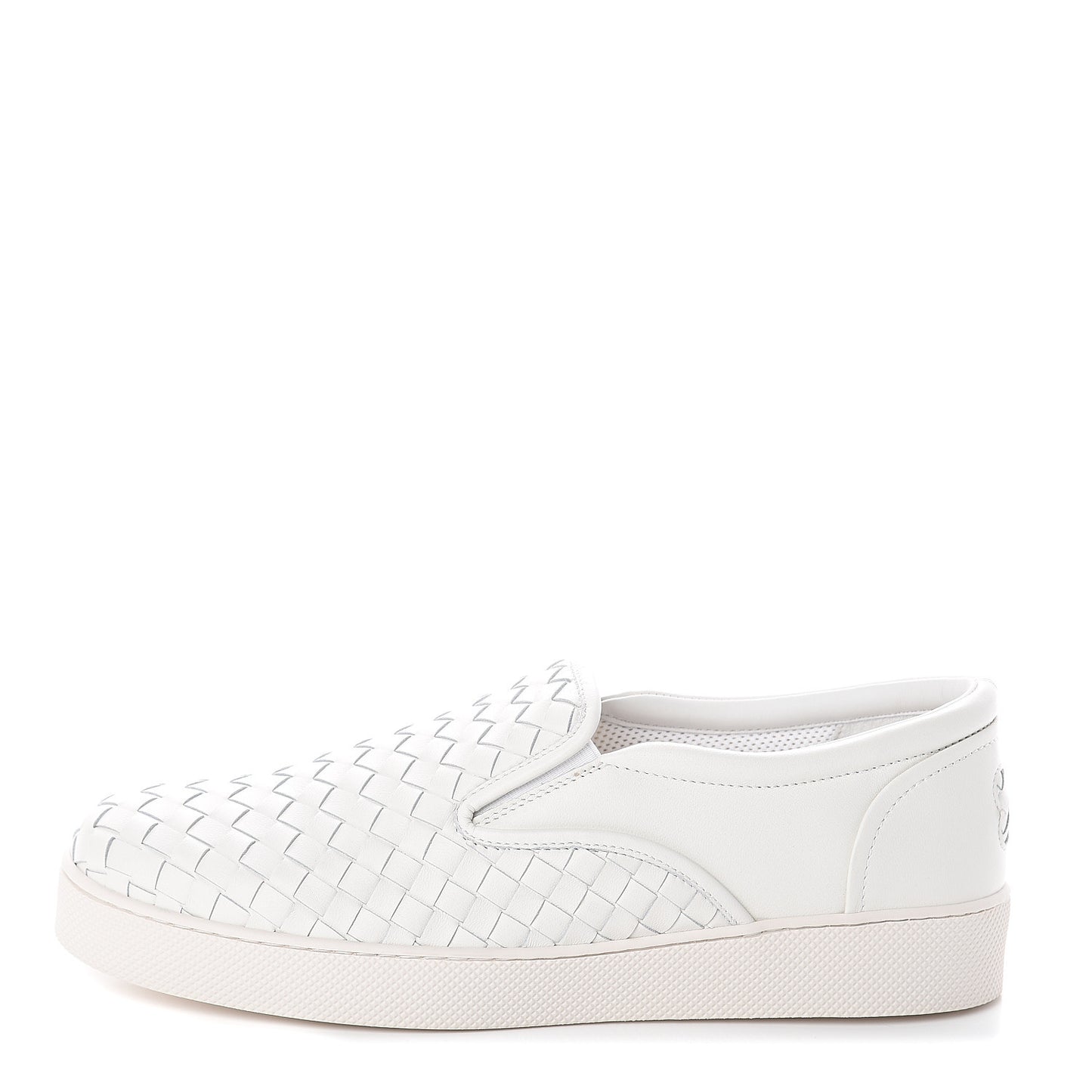 Nappa Intrecciato Slip On Sneakers 38.5 White