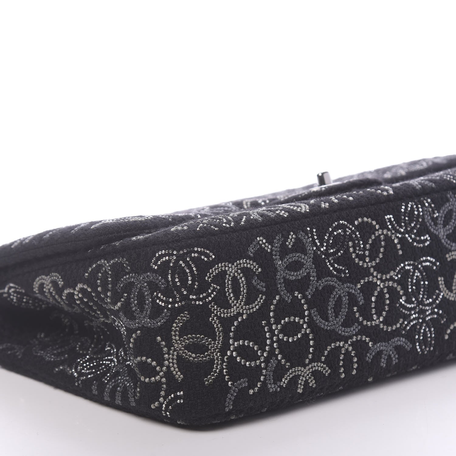 Chanel Tweed Strass Jumbo Pudong Flap Black 8 of 10