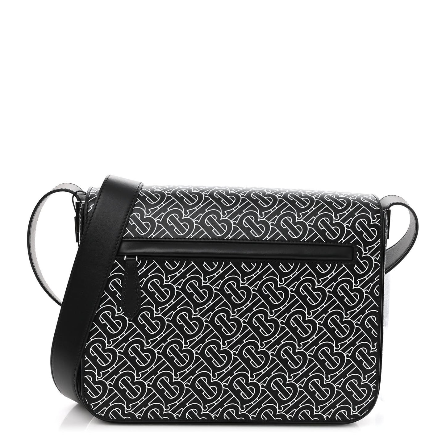 Calfskin Monogram TB Print Messenger Bag Black White