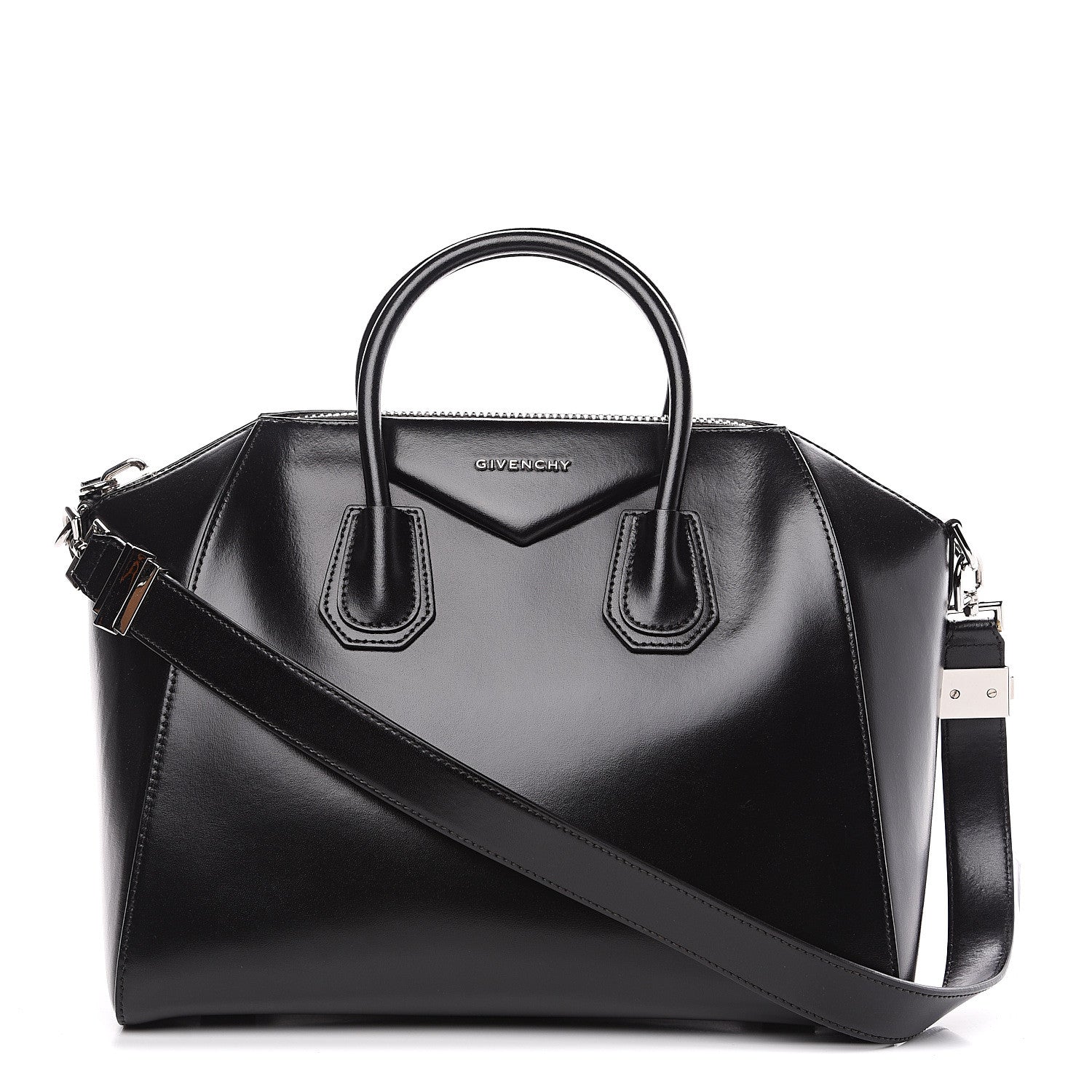 Givenchy Shiny Lord Calfskin Medium Antigona Black 1 of 11