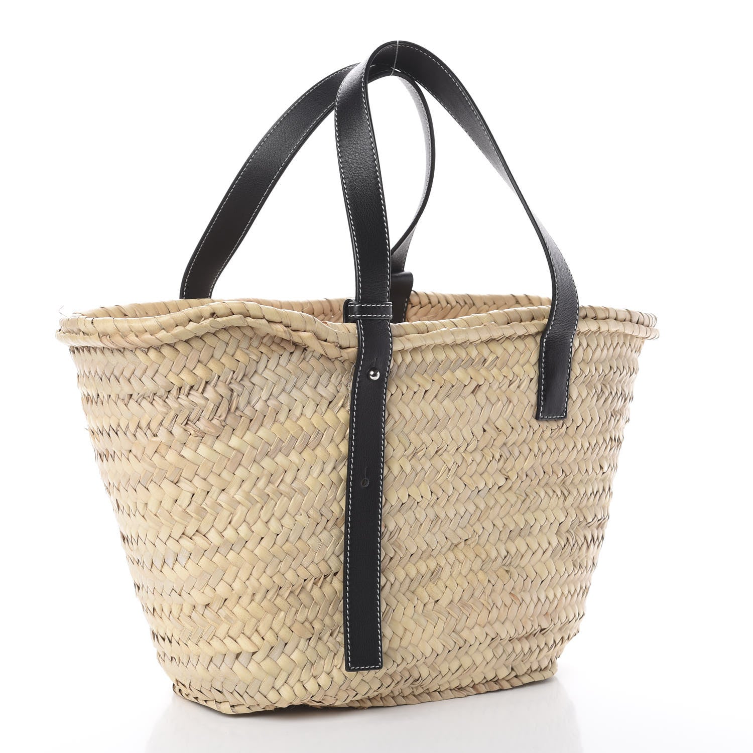 Loewe Raffia Basket Tote Bag Natural Black 2 of 8
