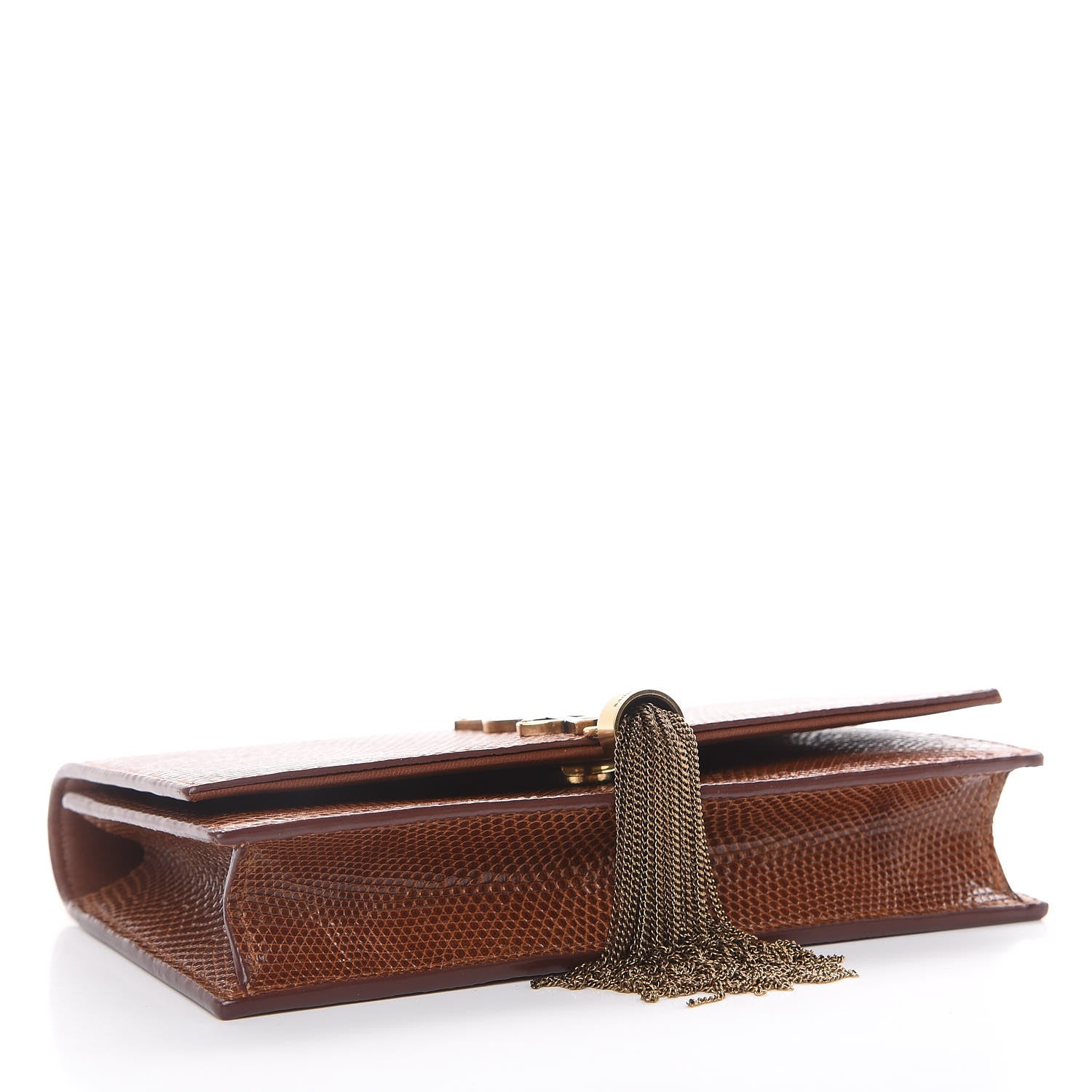 Saint Laurent Lizard Kate Monogram Tassel Chain Wallet Cognac 4 of 11