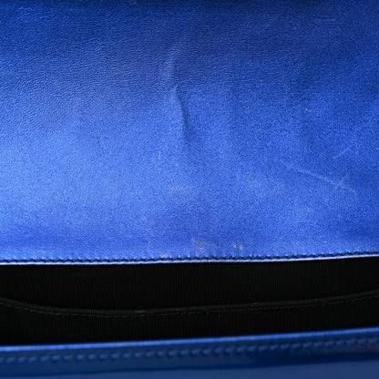 Chanel Metallic Patent Quilted Medium Boy Flap Blue 14 of 18