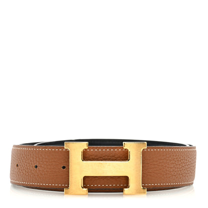 Hermes Togo Box 32mm H Belt 80 32 Black Gold 1 of 4