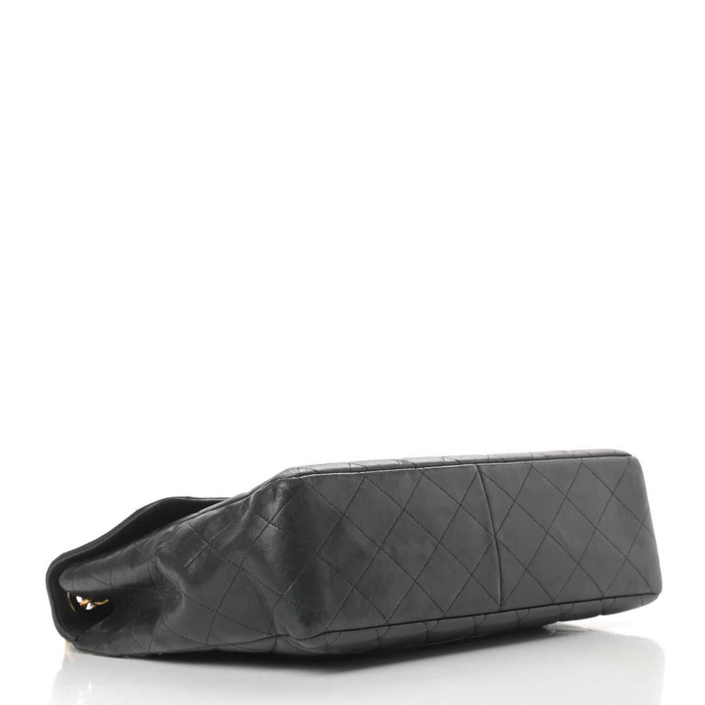 Lambskin Quilted XL Jumbo Single Flap Black