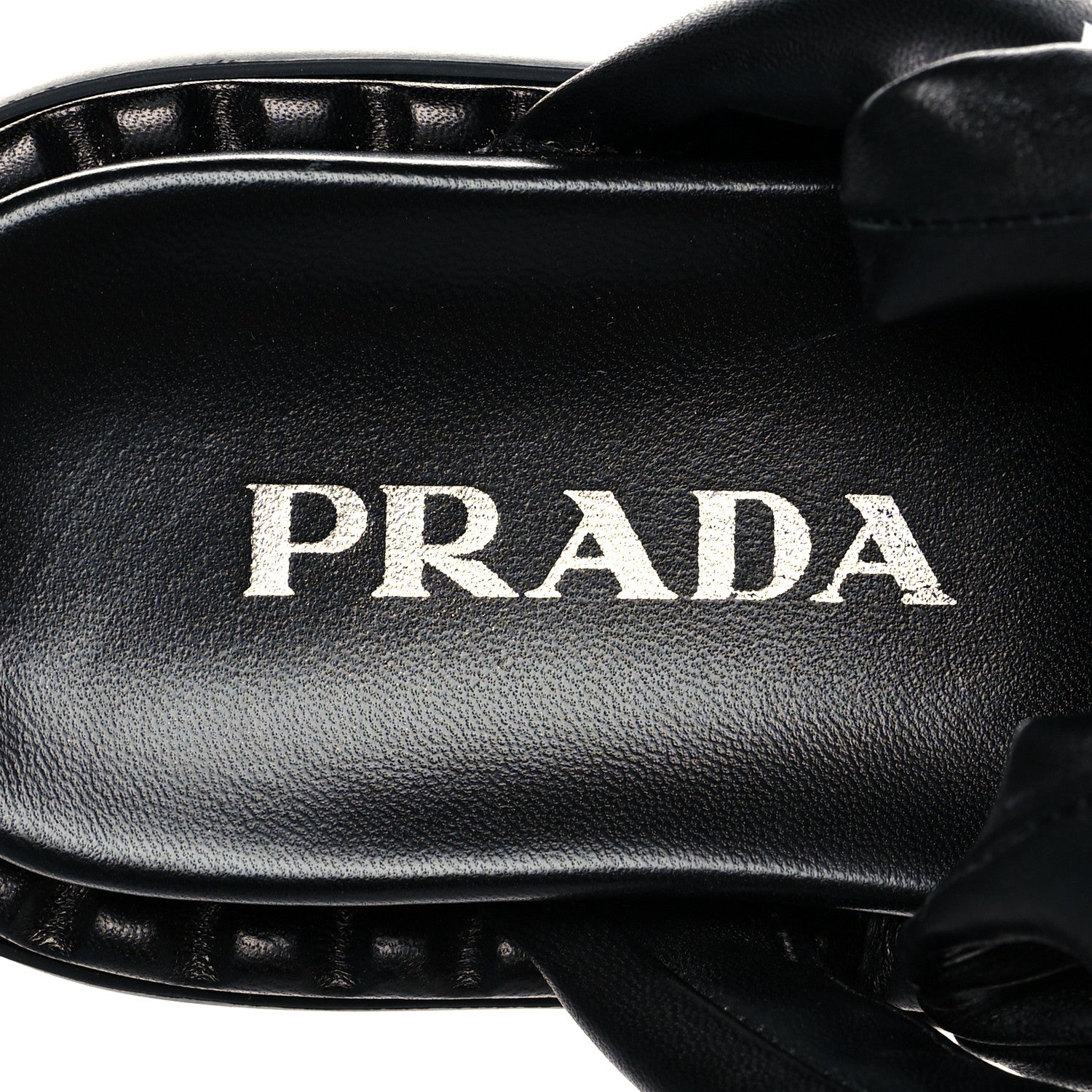 Prada Nappa Padded Blow 20mm Slingback Sandals 35 Black 6 of 9