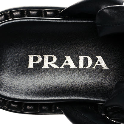 Prada Nappa Padded Blow 20mm Slingback Sandals 35 Black 6 of 9