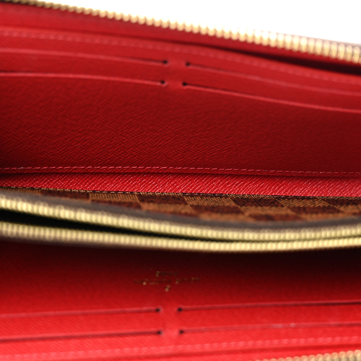 Damier Ebene Clemence Wallet Cherry