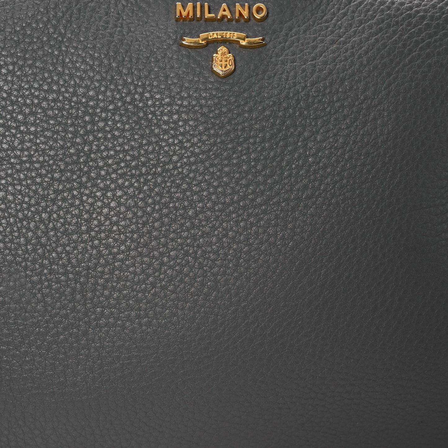 Vitello Daino Zippered Shoulder Bag Marmo