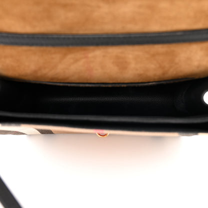 Burberry Derby Calfskin House Check Small Macken Crossbody Bag Black 5 of 11