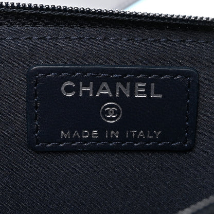 Chanel Lambskin Airlines Wallet On Chain WOC Blue Black Red 6 of 11